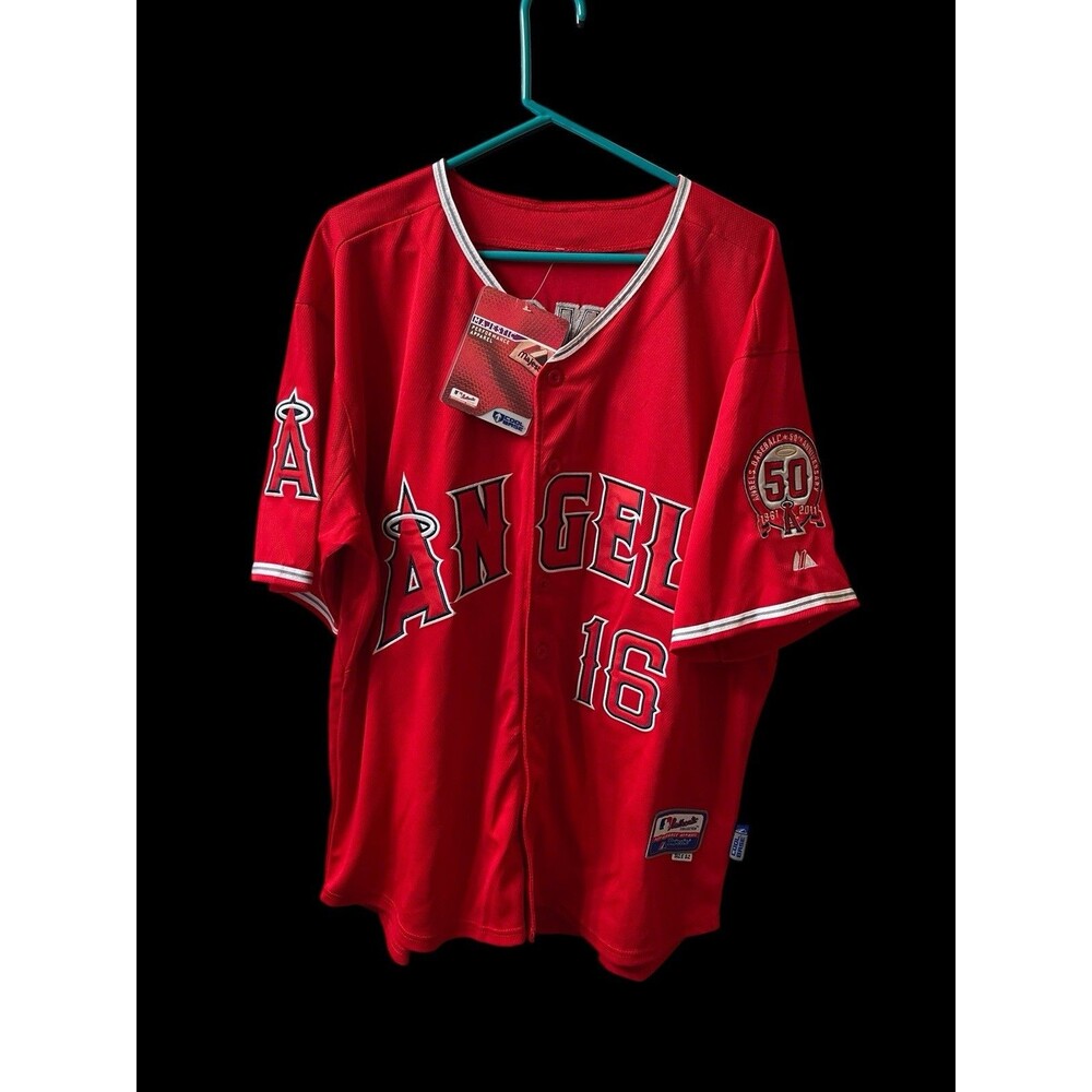 Hank Conger 2011 Los Angeles Angels Alternate Red w/ 50th Patch Men's Jersey NWT